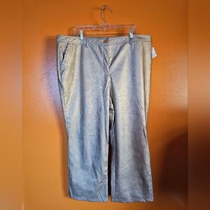 Halogen Women' sWide Leg Metallic Gold Faux Leather Pant New Size 18w